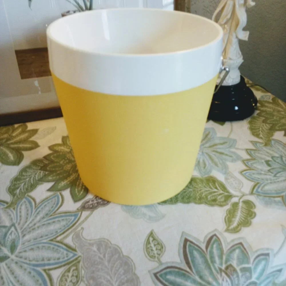 Vtg West Bend MCM Thermo-Serv Atomic Yellow Insulated Ice Bucket